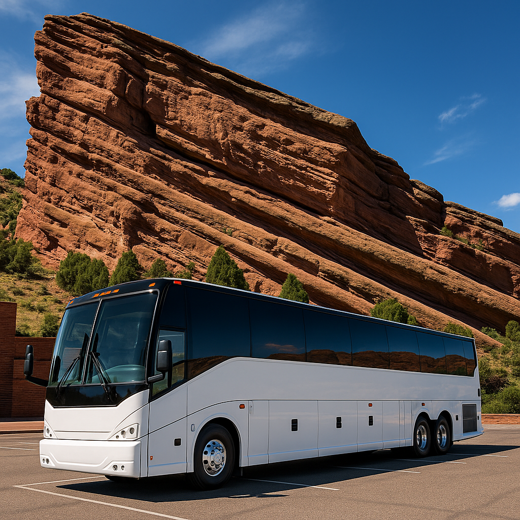 Charter bus transportation to Red Rocks Amphitheatre